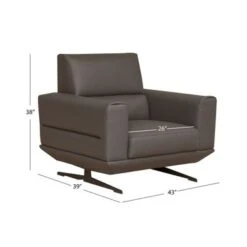 Abbyson Matilda Modern Top Grain Italian Leather Armchair - Grey -Baxton Acme Shop 9f7cc111 f2dd 4d02 a4ef 87c61f1778c2