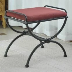 Cambridge Iron Vanity Bench With Cushion - Java -Baxton Acme Shop 9f921b95 a217 4e59 a4d4 963560b5ed8a