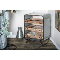 Brown Iron Industrial Chest 26 X 20 X 14 - Brown