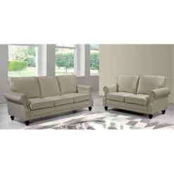 Ramos Nailhead Velvet 2-Piece Set-Loveseat And Sofa - Green -Baxton Acme Shop a0f7a12e 58cc 4e0f 9146 cc74c5110c92