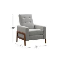 Abbyson Asher Mid Century Modern Grey Fabric Pushback Recliner - Grey -Baxton Acme Shop a109fe40 2b0d 4ab5 a4ab f39dbf0b7ec8