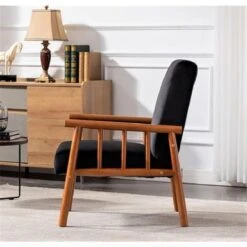 Robbie 25'' Wide Velvet Armchair - Black -Baxton Acme Shop a11848e0 632c 46a5 93e0 dbd471944045