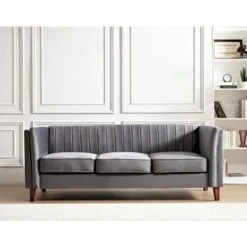 Line Tufted Square Design Sofa - Dark Blue -Baxton Acme Shop a1e6eb25 26ee 46d9 864e 1ef005b252b9