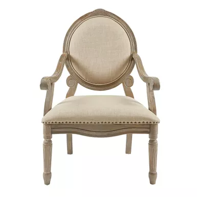 West Exposed Wood Arm Beige Chair 4 West Exposed Wood Arm Beige Chair - Image 2