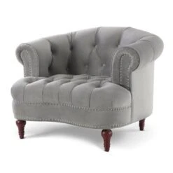 La Rosa Victorian Tufted Upholstered Accent Chair - Opal Grey Velvet 41 La Rosa Victorian Tufted Upholstered Accent Chair - Opal Grey Velvet -Baxton Acme Shop a2675740 f70f 4ab2 bcb9 97b4265dea61