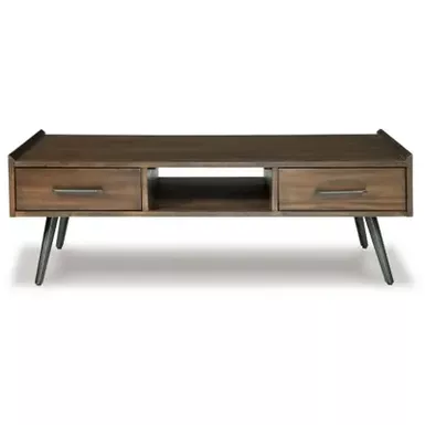 Brown Calmoni Rectangular Cocktail Table 5 Brown Calmoni Rectangular Cocktail Table - Image 3