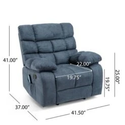 Blackshear Indoor Pillow Tufted Massage Recliner By Christopher Knight Home - Black + Navy Blue -Baxton Acme Shop a2b14a33 8d22 4a9e 9639 9eec51e9f5e6