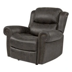 Copper Grove Dilsen Extra Large Rolled Arm Rocker Recliner Chair - Saddle Brown -Baxton Acme Shop a2ca3e23 c2f2 437a 8825 5c7cd23d618a