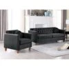 Persaud Kitts Classic Chesterfield Sofa And Chair Living Room Set - Black -Baxton Acme Shop a2eabf5a b359 40a7 8db3 c84b9f8b67b0
