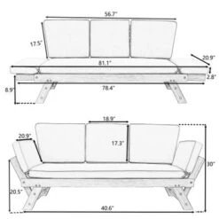 Clihome Outdoor Wooden Adjustable Daybed Sofa Chaise Lounge With Cushions - Beige 27 Clihome Outdoor Wooden Adjustable Daybed Sofa Chaise Lounge With Cushions - Beige -Baxton Acme Shop a47ef46c 677a 4dfe 8d7a c5823e07f39e
