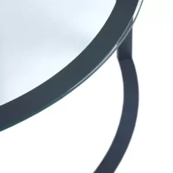 Black Evan Round Glass Coffee Table -Baxton Acme Shop a4c8f511 456d 4b60 a2e8 2b2a98b0d19b