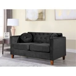 Lory Velvet Kitts Classic Chesterfield Living Room Seat-Sofa Loveseat And Chair - Green -Baxton Acme Shop a4e6f47f a261 48f4 8c5a 8f4ac6f5f608