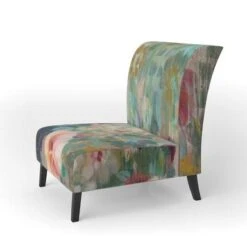 Designart "Flower Shower III" Upholstered Farmhouse Accent Chair - Arm Chair - Arm Chair -Baxton Acme Shop a57bb00b ce09 4c4e b83e 60e26e39dec9