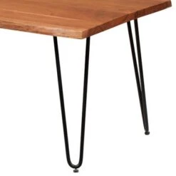 ExBrite Solid Wood Live Edge Coffee Table Top Thick 25MM Metal Legs Hairpin - Wood -Baxton Acme Shop a5825edb 7142 4b43 95b7 bb842ff28339