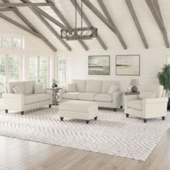 Hudson 85W Sofa With Loveseat, Chair, And Ottoman By Bush Furniture - Charcoal Gray Herringbone -Baxton Acme Shop a616b52a fdfd 4868 861d d8c0b94288bb