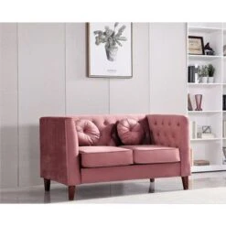 Fancher Kittleson Classic Chesterfield 2 Pieces Livingroom Set - Beige -Baxton Acme Shop a645ab1a 0d24 4640 8c18 e9381176322e