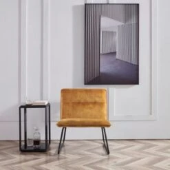 Corvus Cosmo Fabric Lounge Accent Slipper Chair - Beige -Baxton Acme Shop a6619e5b 9b97 4ba6 9ea3 caeae22819b0