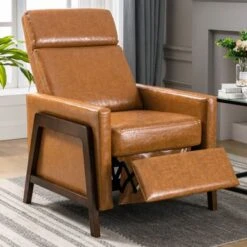 Upholstered Recliner Chair - Brown