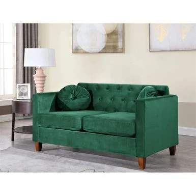 US Pride Lory Velvet Kitts Classic Chesterfield Living Room Set-Loveseat And Sofa - Black 12 US Pride Lory Velvet Kitts Classic Chesterfield Living Room Set-Loveseat And Sofa - Black - Image 10
