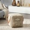Fabric Rustic Pouf Paris 17 X 21 X 21 - Grey -Baxton Acme Shop a84d7fd3 4f4f 4dec a040 51288107494c