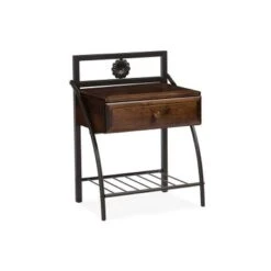 Urban Designs Jevenci Vintage Industrial Black Finished Metal Nightstand -Baxton Acme Shop a8af2a01 daea 46ee a048 4fd27ad2198c