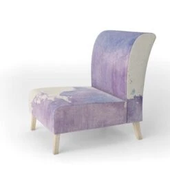 Designart "Watercolor Purple Haze I" Upholstered Modern Accent Chair - Arm Chair - Side Chair -Baxton Acme Shop a99a50be 5c32 4137 9c4b ce90b3a4617f