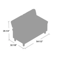 Kouchouk 54.5'' Linen Flared Arm Loveseat - Light Grey -Baxton Acme Shop a9ba70ca 9a1c 470d b505 e62f6131c137