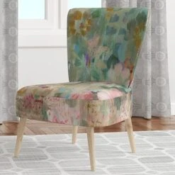 Designart "Flower Shower III" Upholstered Farmhouse Accent Chair - Arm Chair - Arm Chair -Baxton Acme Shop a9f59640 0a10 47e2 8e57 884ec663af98