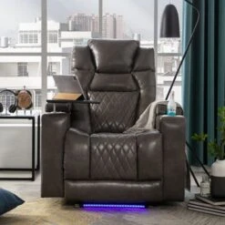 Nestfair Power Motion Recliner With USB Charging Port And Hidden Arm Storage - Brown -Baxton Acme Shop aa57cd44 b6bf 402a b511 3cf3717bef10