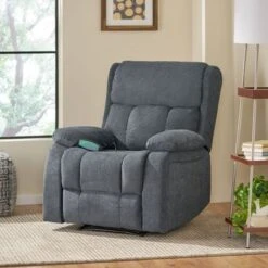 Lindale Indoor Pillow Tufted Massage Recliner By Christopher Knight Home - Black + Charcoal