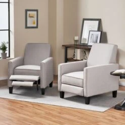 Darvis Recliners (Set Of 2) By Christopher Knight Home - Moss Gray + Dark Brown -Baxton Acme Shop ac458082 18b3 41b5 bb43 c39c226d5b11