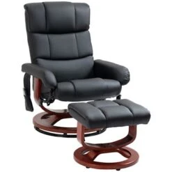 HOMCOM Recliner Chair With Ottoman, Electric Faux Leather Recliner - Black -Baxton Acme Shop ad04ced7 eafc 41e0 a3ac 261784307894