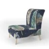 Designart "Indigold Feathers Pattern" Upholstered Floral Accent Chair - Arm Chair - Slipper Chair -Baxton Acme Shop ae808839 beb8 496e b3e5 674568b8938e