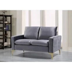 Buchan 2 Piece Velvet Living Room Set - Grey -Baxton Acme Shop ae95f718 ca6e 42c0 a642 1e9dc04d3a93