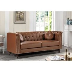 Fogg Rolled Arm Sofa - Black -Baxton Acme Shop aeab100a 5a1e 464d bb93 1f5b74440c4d