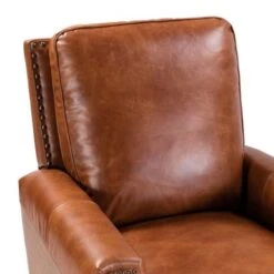 Cigar Mid-century Genuine Leather Recliner With Nailhead Trim By HULALA HOME - BLACK -Baxton Acme Shop af1f528d 7352 4e7b a5af 2819808eb8d7