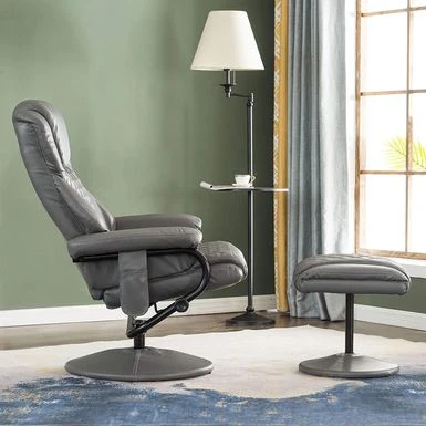 Mcombo Recliner With Ottoman, Massage 360 Swivel Leisure Chair Faux Leather 4901 - Cream White 17 Mcombo Recliner With Ottoman, Massage 360 Swivel Leisure Chair Faux Leather 4901 - Cream White - Image 15