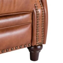 Cigar Mid-century Genuine Leather Recliner With Nailhead Trim By HULALA HOME - CAMEL -Baxton Acme Shop af8f2cb4 7b5a 422f 843e 959ad500721a