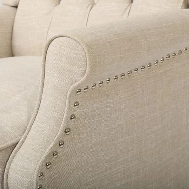 Walter Tufted Fabric Wingback Recliner Club Chair By Christopher Knight Home - Light Beige 18 Walter Tufted Fabric Wingback Recliner Club Chair By Christopher Knight Home - Light Beige - Image 16