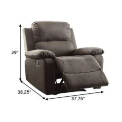 Contemporary Style Upholstered Recliner With Cushioned Armrests, Charcoal Gray - Grey -Baxton Acme Shop afcaf376 9674 45c4 a13f 32598b042f2f