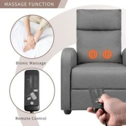 Fabric Recliner Chair Massage Recliner Sofa Chair Adjustable Reclining Chairs Home Theater Single Modern - Brown -Baxton Acme Shop afff4c75 3676 49dd 9b33 1587108cb6b8