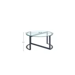 Black Evan Round Glass Coffee Table -Baxton Acme Shop afff8b8c 4830 4595 8bfb b01f7f5b1d0b