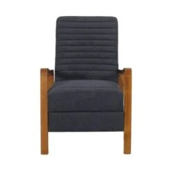 Munro Channel Stitch Pushback Recliner By Christopher Knight Home - Teak + Navy Blue -Baxton Acme Shop b01241cb 39a9 4786 b60f 1218a9b014a2