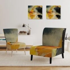 Designart "End Of The Orange Rainbow II" Upholstered Modern Accent Chair - Arm Chair - Arm Chair -Baxton Acme Shop b03a557a 7a0a 4017 9872 973cb596c634