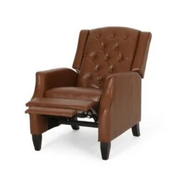 Sadlier Faux Leather Tufted Pushback Recliner By Christopher Knight Home - Dark Brown -Baxton Acme Shop b058f228 1917 4af9 81e6 b38ad2f6a8b2