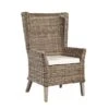Key West Rustic Woven Kubu Host Dining Chair With Muslin Cushion (Set Of 2) - Gray-Brown -Baxton Acme Shop b061de63 3202 47a2 8842 e8618b674e1c