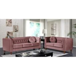 Roberta Velvet 2-Piece Set-Sofa & Loveseat - Green -Baxton Acme Shop b093b5a1 c9cd 4879 99e4 19bb4686739d