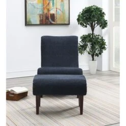 Hawkins Lounger With Ottoman - Navy -Baxton Acme Shop b128a5ef 1b25 451c 8305 e64251070c6a