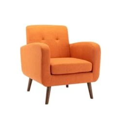 Porthos Home Suri Accent Chair, Fabric Or PU Upholstery, Rubberwood Legs - Blue Fabric -Baxton Acme Shop b18731a5 82b2 4571 8969 bc9b2b5373fa