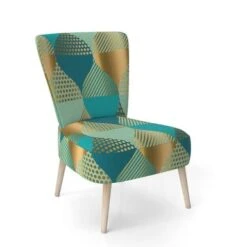 Designart "Luxury Retro Drops II" Upholstered Mid-Century Accent Chair - Arm Chair - Side Chair
